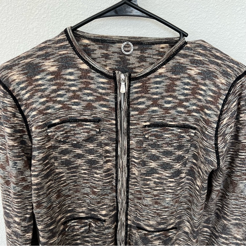 Anthropologie One Girl Who Front Zip Sweater Size Small - Picture 3 of 10